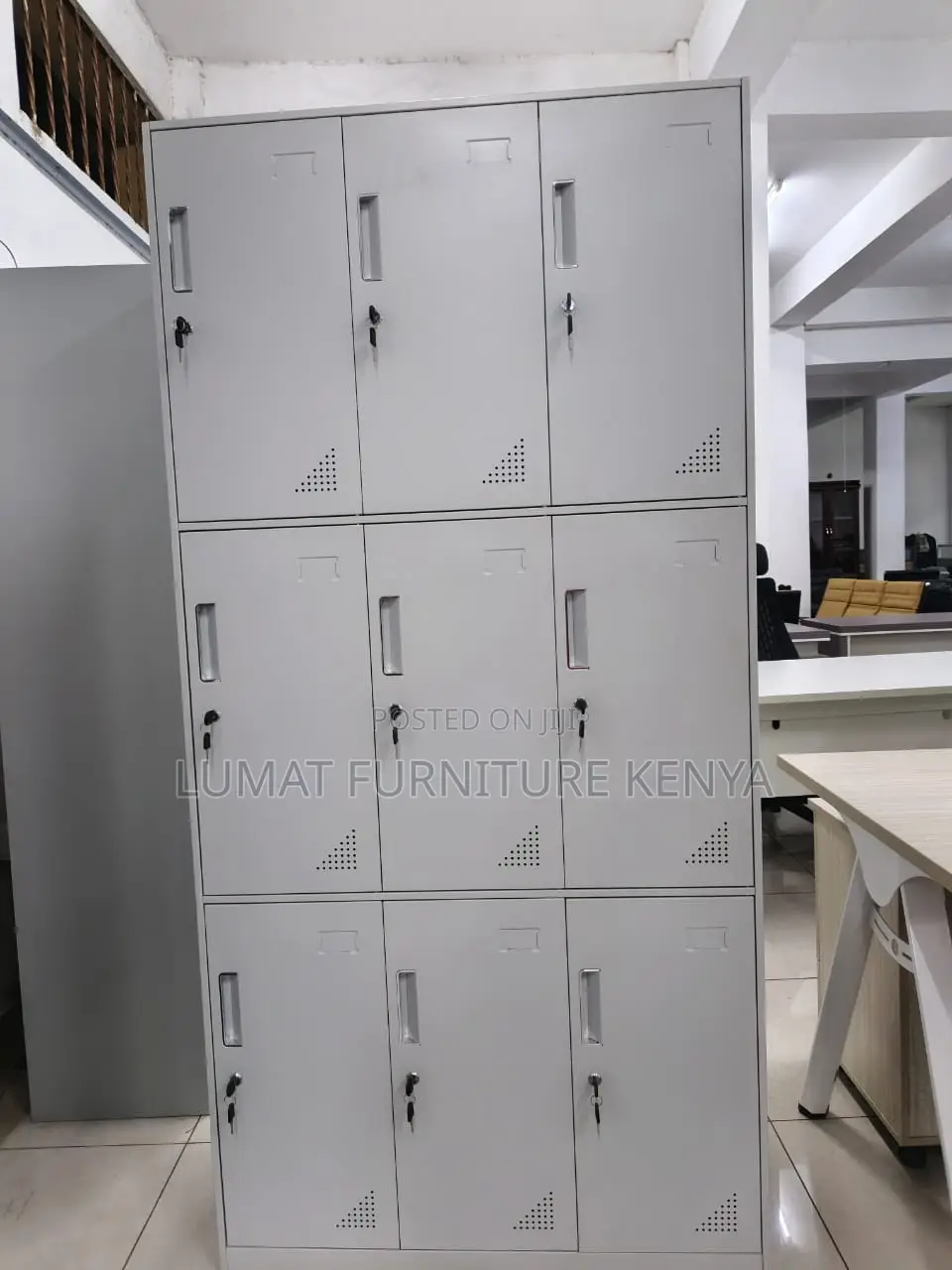 Full Metallic 9 Locker Storage Cabinet