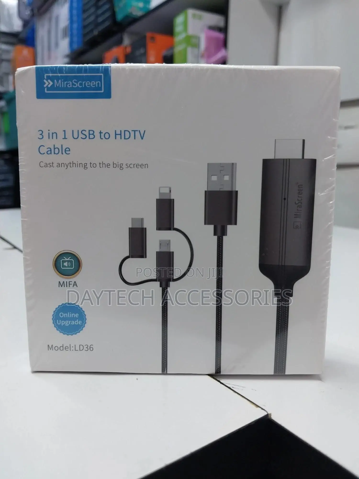 Phone Usb to Hdmi Cable - 3 In1 - Ld36 - Mirascreen Adapter.