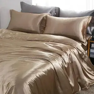 Brown Luxury Satin Duvet Cover Set