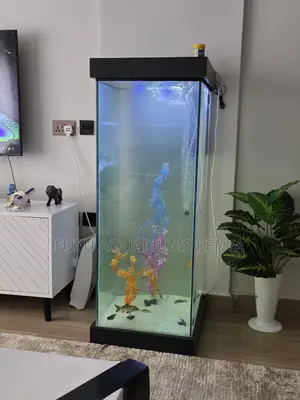 Sleek Black Aquarium Tower – Perfect for Any Room