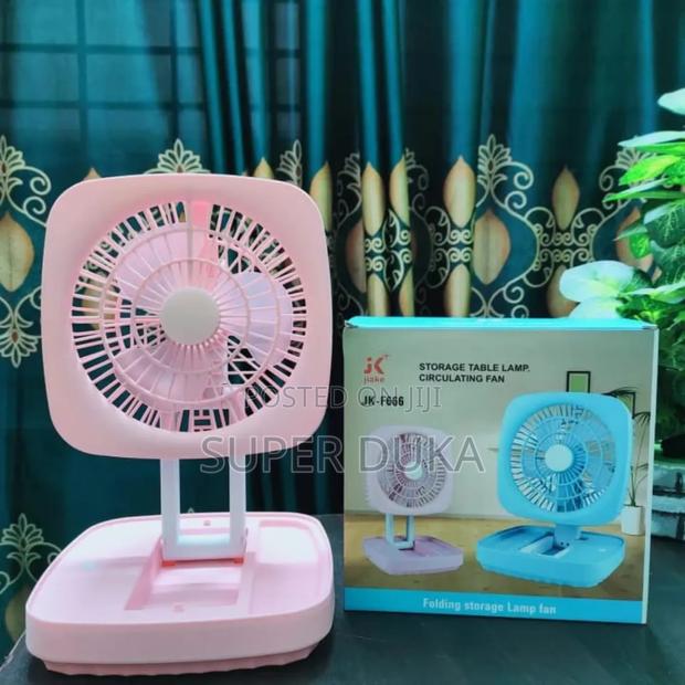 Rechargeable Folding Desk Fan With Led Light.
