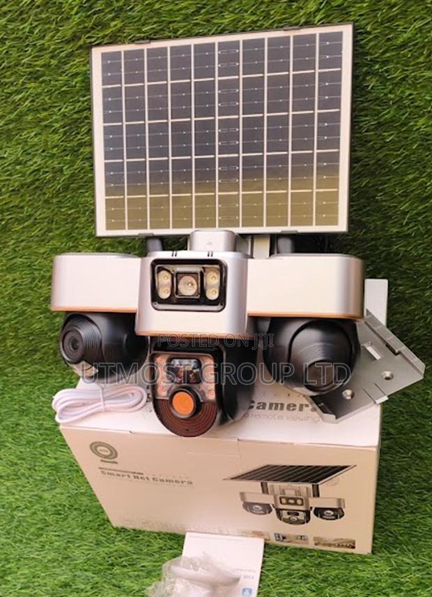 V380 Solar Triple Lens 360° Camera – All Lens Movable via Mobile App