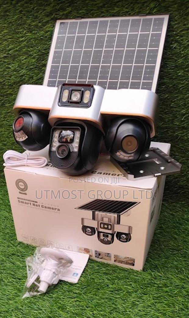 Solar 3-Screen Triple Lens Cam– App-Controlled Lenses + Motion Alerts - main view