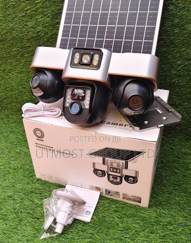V380 Triple Lens 6mp Solar Camera – 3 Lens Full Rotation Control - main view