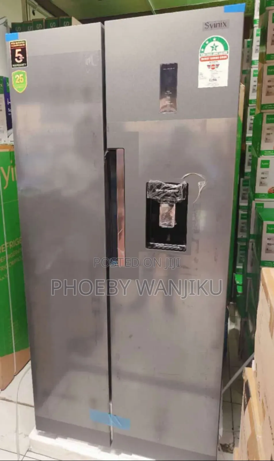 Syinix Refrigerator With a Water Dispenser *No Frost* (Grey)