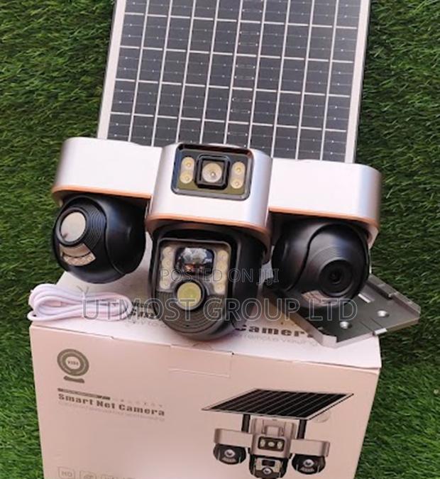 V380 6mp 3-Lens Solar PTZ Camera – All Lens Rotatable via App - main view