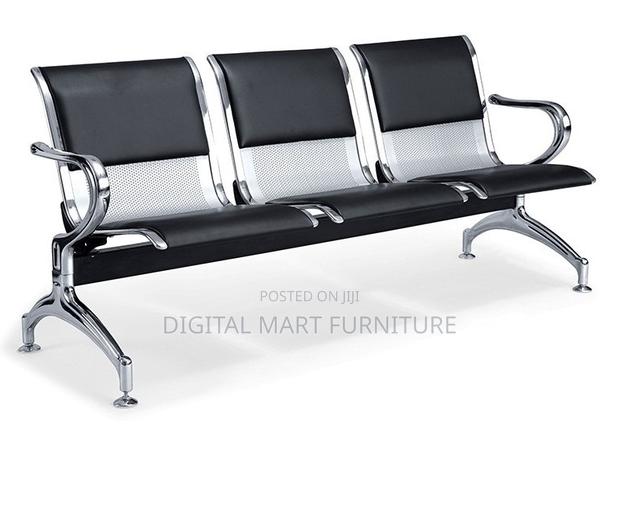 Office Bench: Black Leather Bench Seat - thumbnail 4