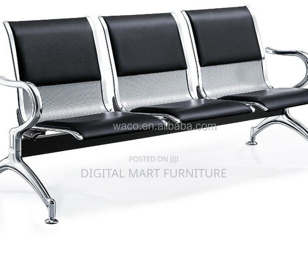 Office Bench: Black Leather Bench Seat - thumbnail 5