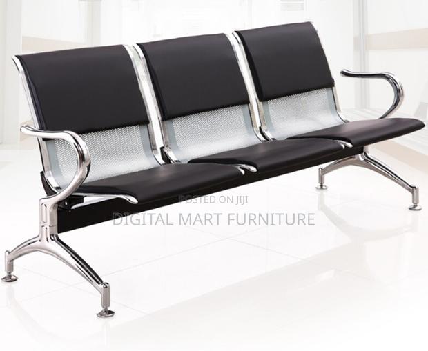 Office Bench: Black Leather Bench Seat - thumbnail 7