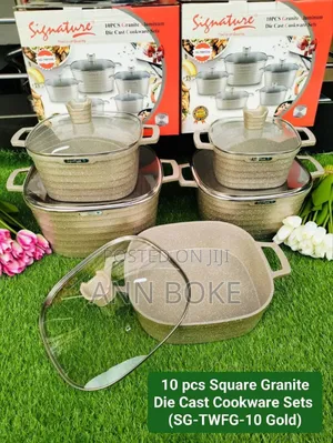 10pcs Square Granite Die Cast Cookware Sets
