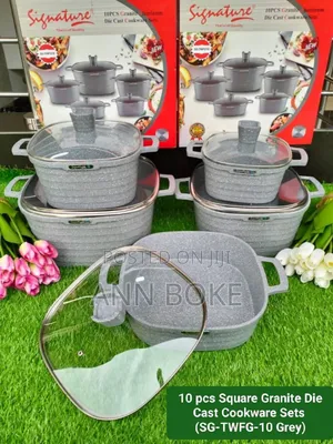 10pcs Square Granite Die Cast Cookware Sets