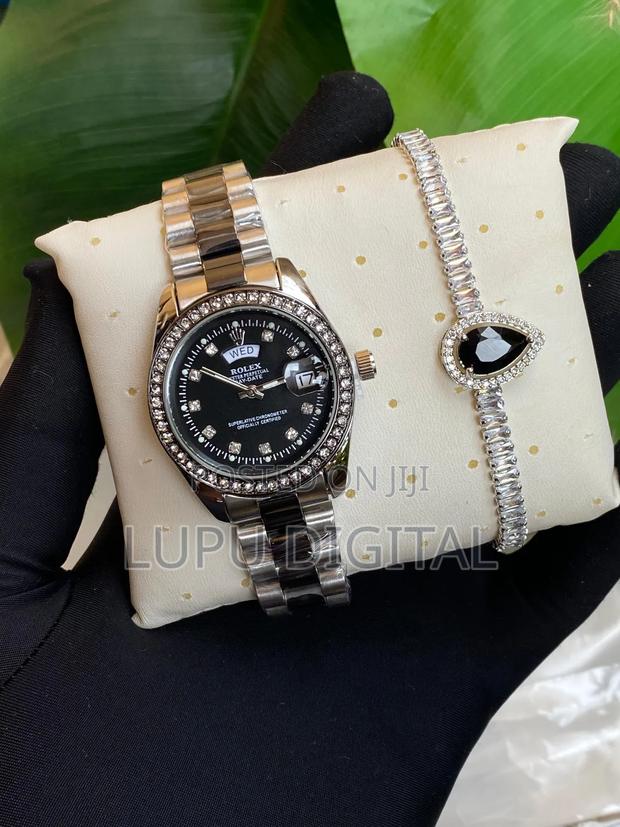 Rolex Iced Ladies X Bracelet Watch and Bracelet