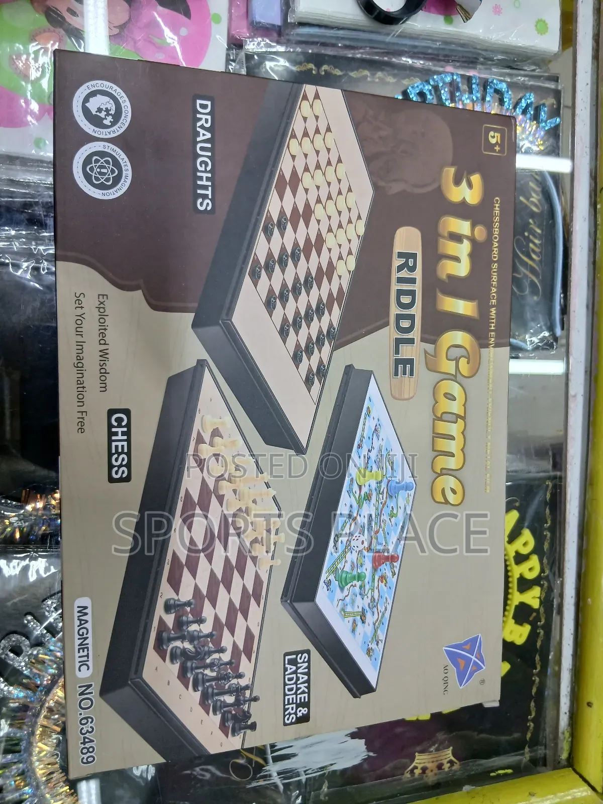 New 3 in 1 Board Game Chess, Draught and Snakes Ladders