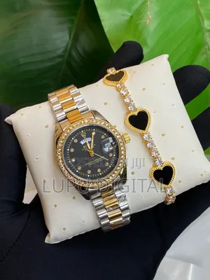 Rolex Iced Ladies X Bracelet Watch and Bracelet