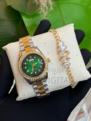 Rolex Iced Ladies X Bracelet Watch and Bracelet