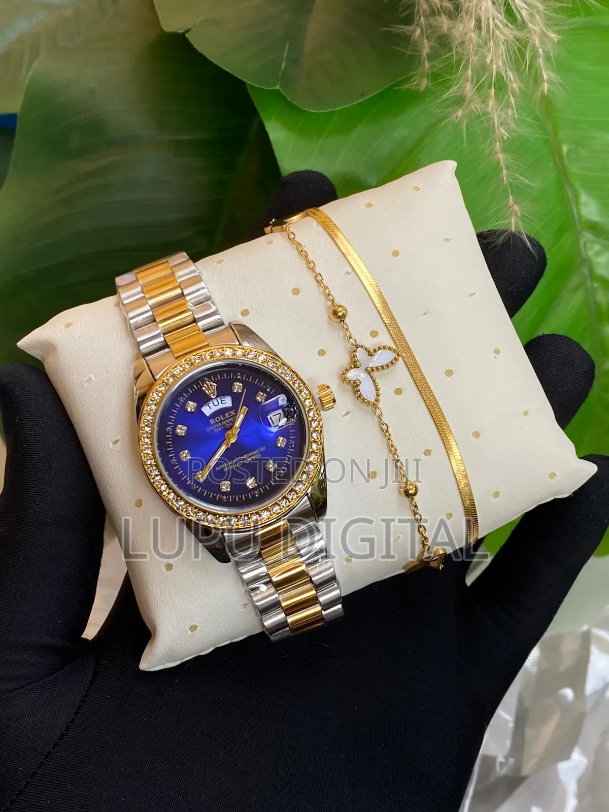 Rolex Iced Ladies X Bracelet Watch and Bracelet