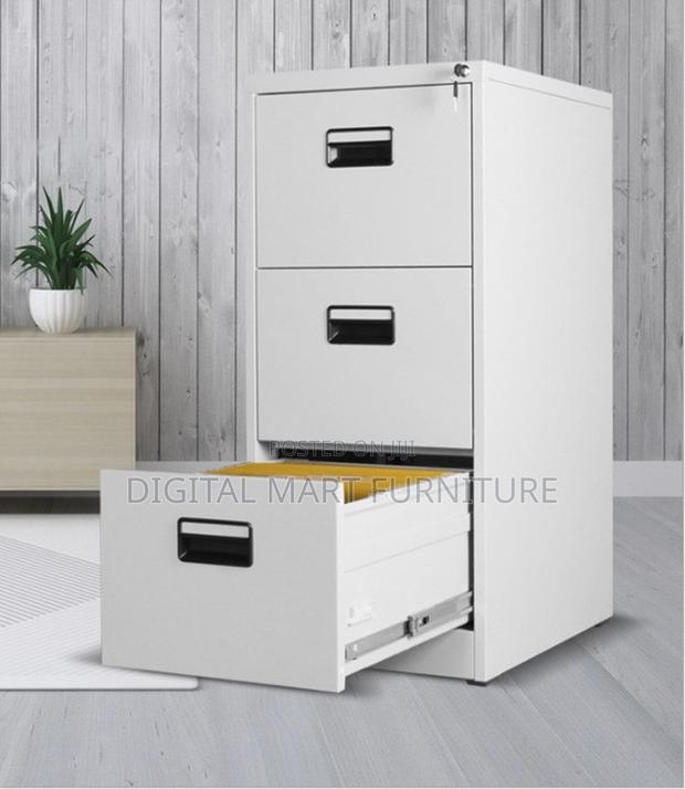 Office Cabinet: Three Drawer White File Cabinet - thumbnail 8