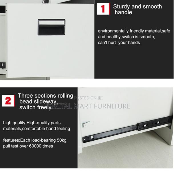 Office Cabinet: Three Drawer White File Cabinet - thumbnail 6