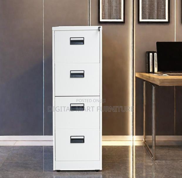Office Cabinet: Three Drawer White File Cabinet - thumbnail 11