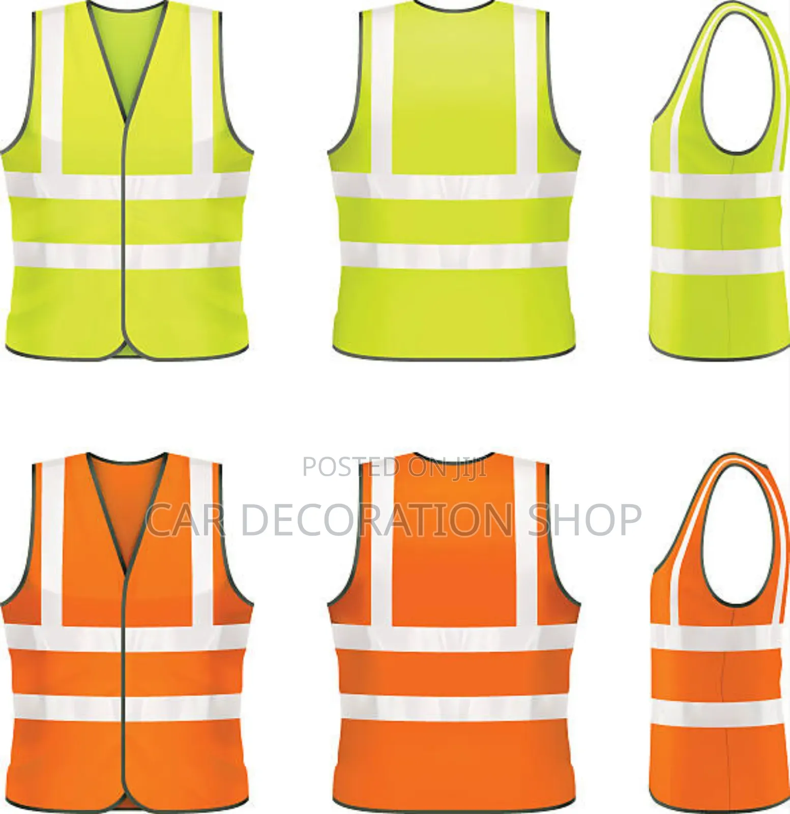 2pcs Unisex Sleeveless High Visibility Protective Safety Jacket
