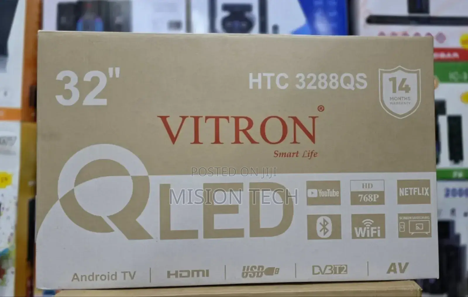 Vitron 32-Inch Qled Smart Android Tv, Model HTC 3288qs.
 