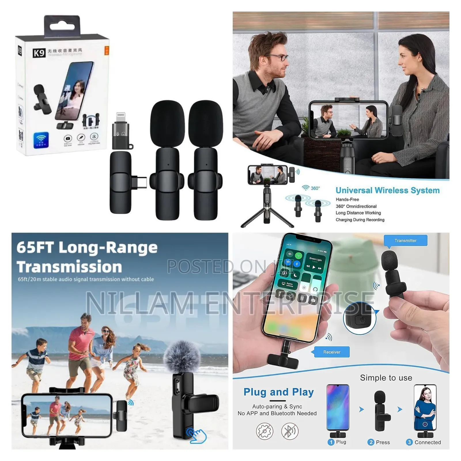* Wireless Stereo Lavalier Microphone