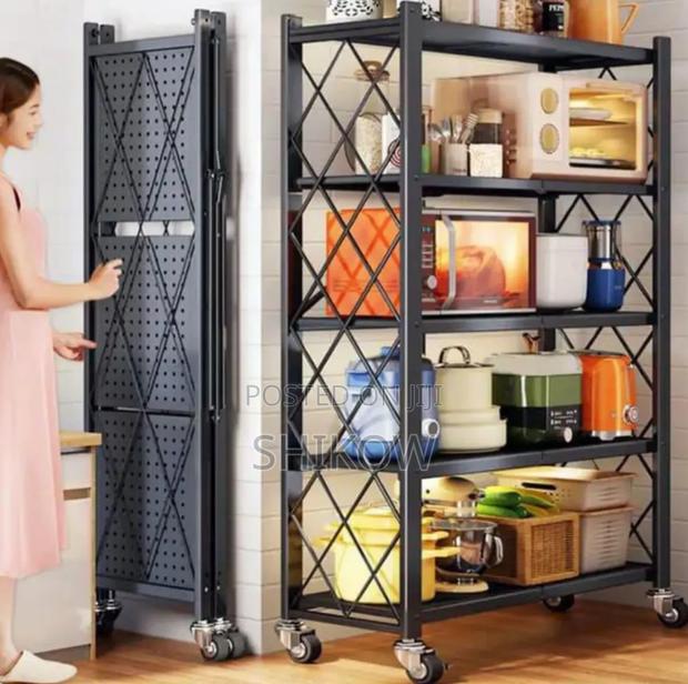 Big Size Foldable Kitchen Rack With Wheels - main view