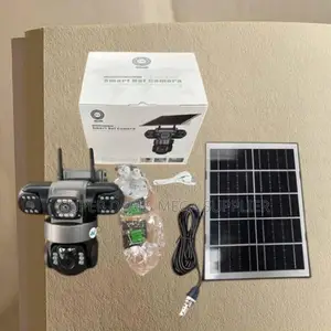 V380 Pro 4g PTZ 3 Lens Eyes Solar Camera With Rechargeable Battery