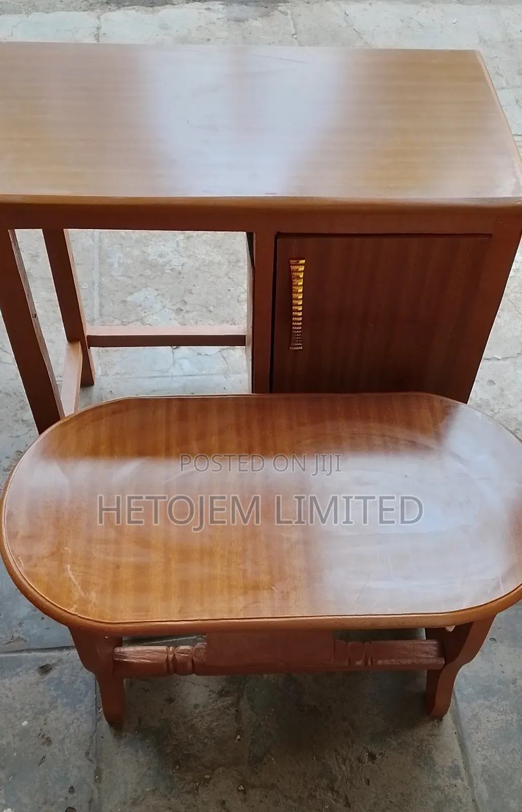 Combo Ya Ubora | Meza Ya Mbao Na Kabati + Ndogo 30×16