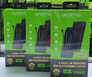 Oraimo 20000mah 12w Powerbank With 4 Built Cables