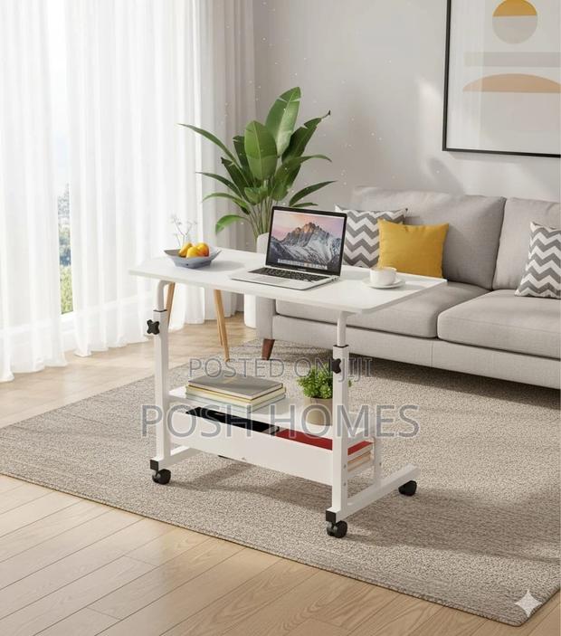 Simple Maple White Work Table Laptop Desk - main view