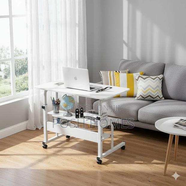 Compact Maple White Laptop Movable Desk - thumbnail 2
