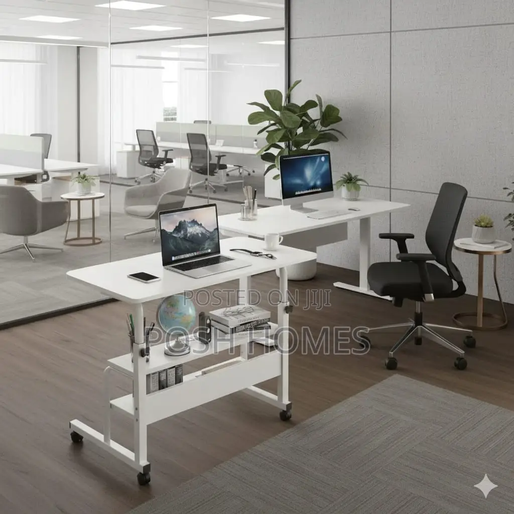 Urban Modern White Quality Movable Laptop Desk