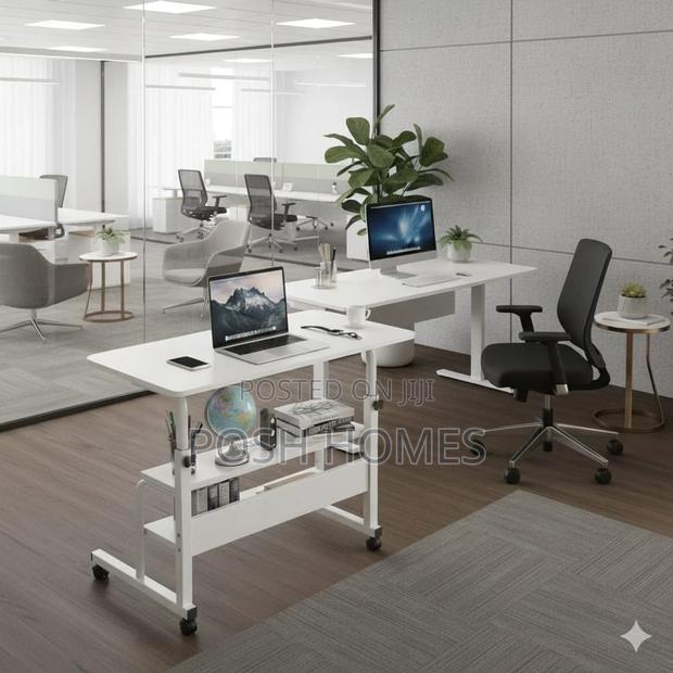 Urban Modern White Quality Movable Laptop Desk - thumbnail 2