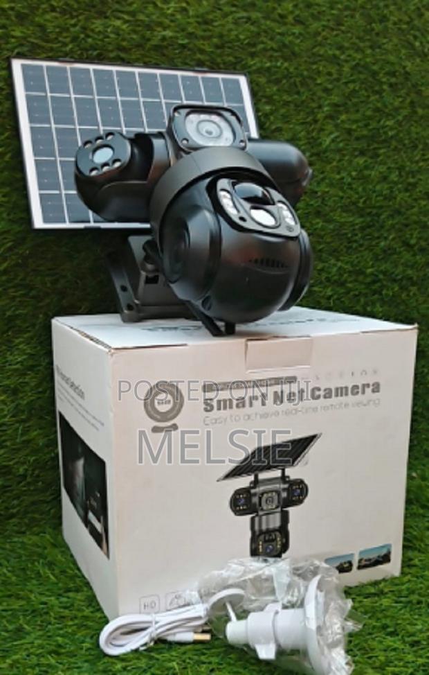 Triple Lens Floodlight Solar PTZ Camera V380 4g - 4g Connectivity