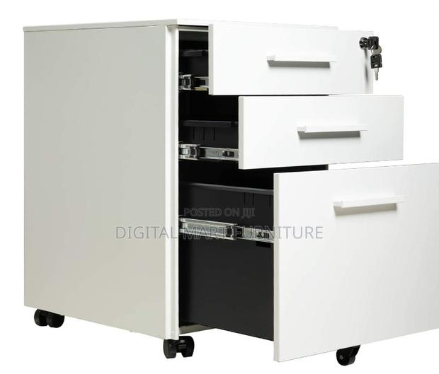 Office Cabinet: White 3 Tier Storage File Cabinet - thumbnail 6