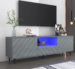 Home Tv Cabinet; High Gloss Wooden Tv Stand With Storage