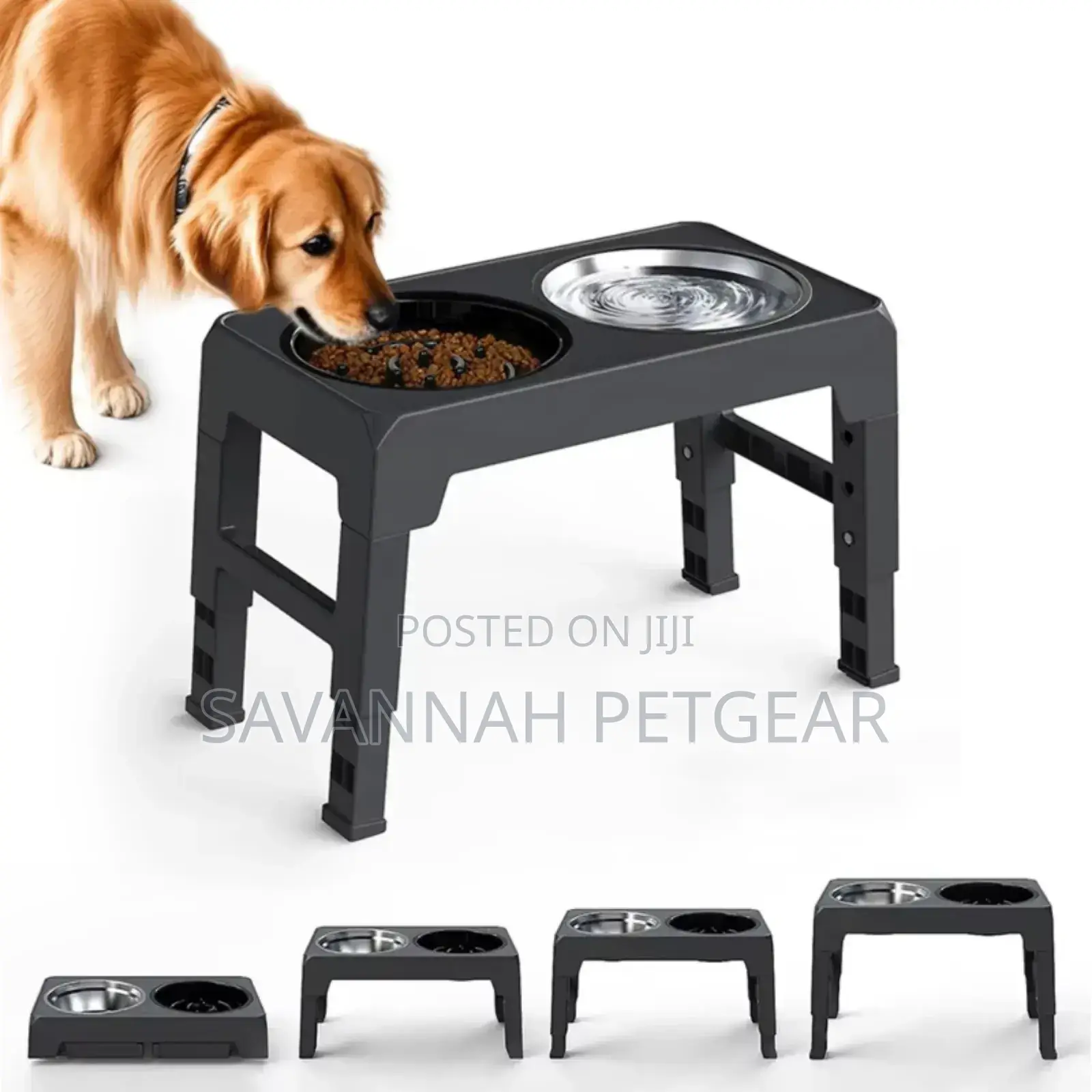 3-in-1 Adjustable Elevated Dog Cat Bowl, Adjustable Height