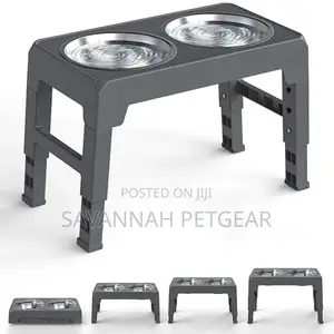 3-in-1 Adjustable Elevated Dog Cat Bowl, Adjustable Height
