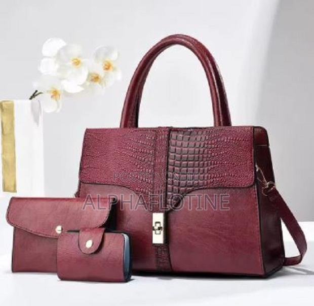 Red Wine Leather Woman Fashion Lady's Handbags