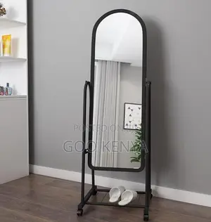 Home Mirror; Movable Dressing Mirror With Pu Framed Design