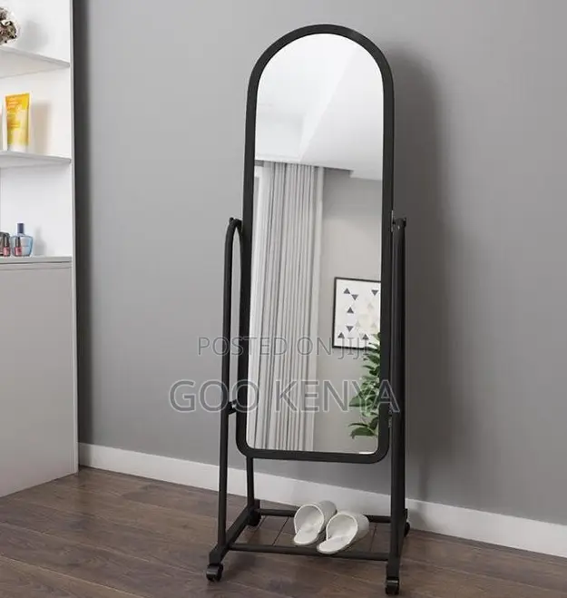 Home Mirror; Movable Dressing Mirror With Pu Framed Design