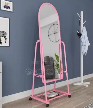 Home Mirror; Movable Dressing Mirror With Pu Framed Design
