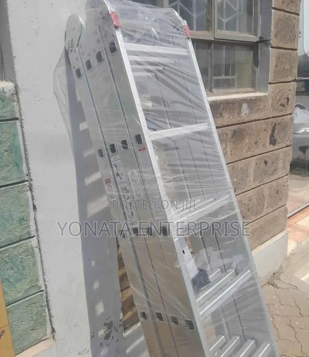 Foldable Aluminum Ladder 4*6 (24ft) - thumbnail 3