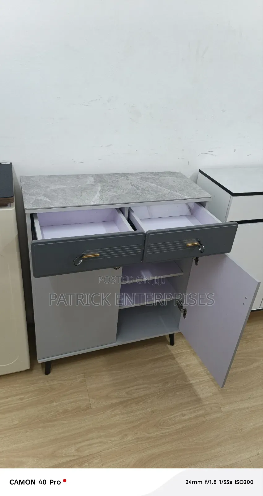Imported Modern Two Door Shoe Rack With Storage Drawers