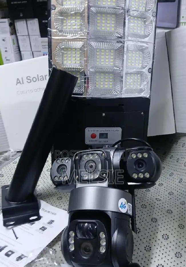 2 in 1 4g V380 Pro Dual Lens Ai Solar Security Camera + Lighting