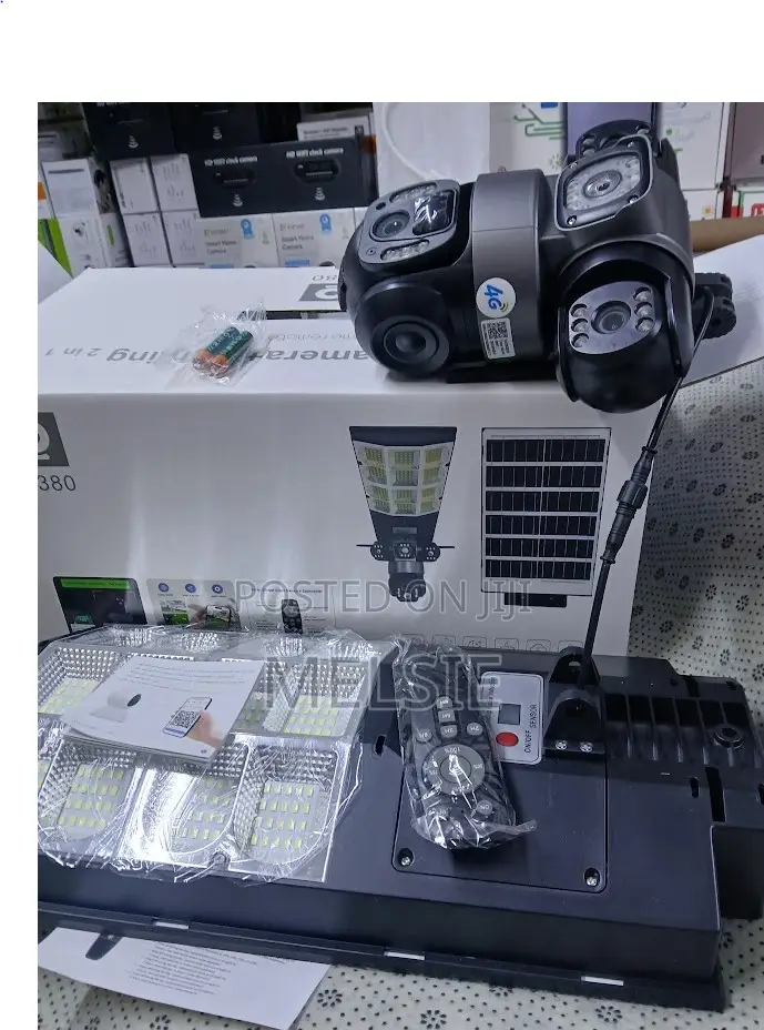 V380 Pro Dual Lens Ai Solar Camera Tripple Lens Outdoor CCTV Camera