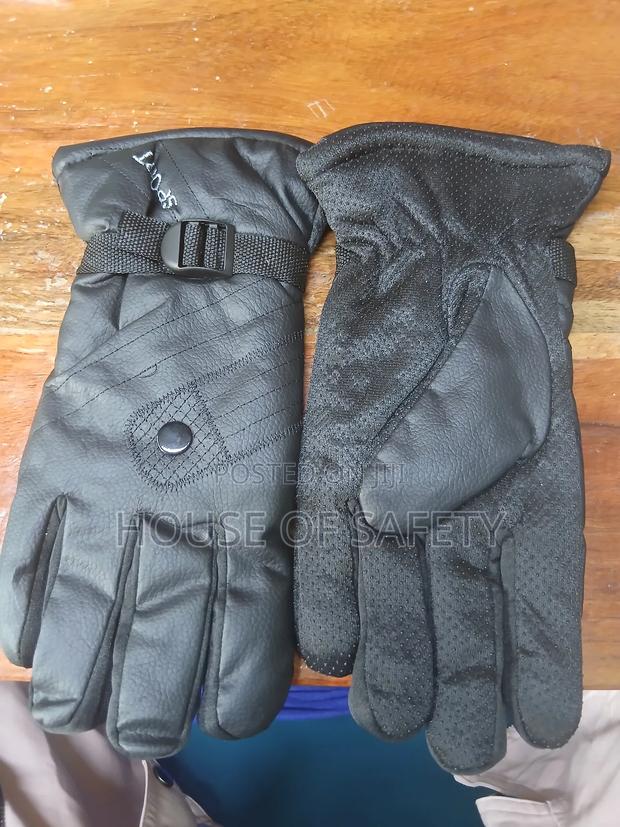 Black Leather Riding Glove - main view
