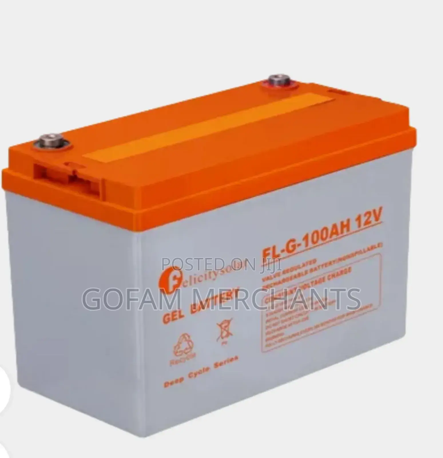 Felicity 12v 100ah Solar Deep Cycle Gel Battery (1 Year Warranty)