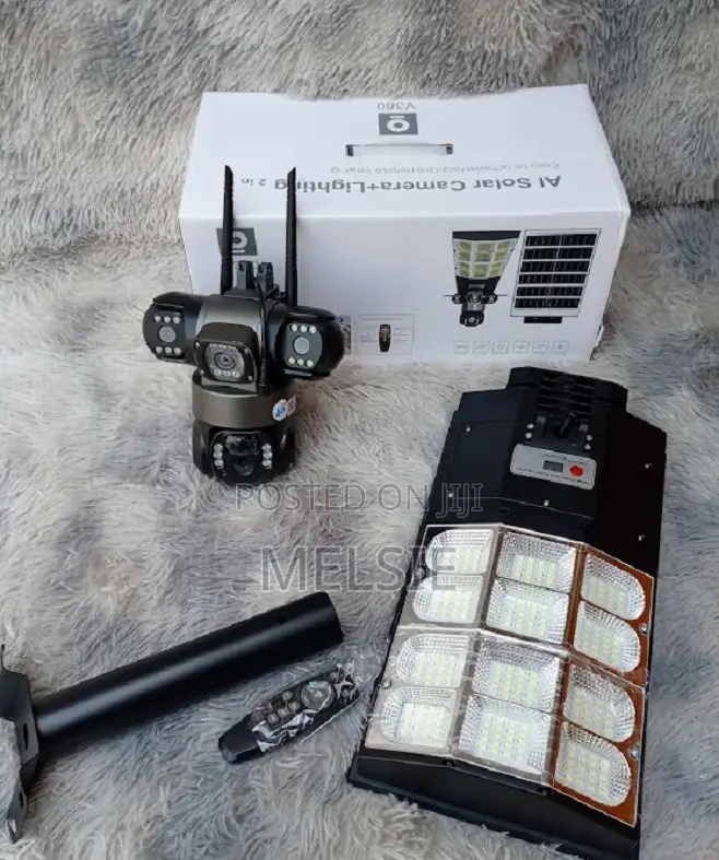 New Ai Solar Camera + Lighting 2 in 1 V380pro With Motion Detection